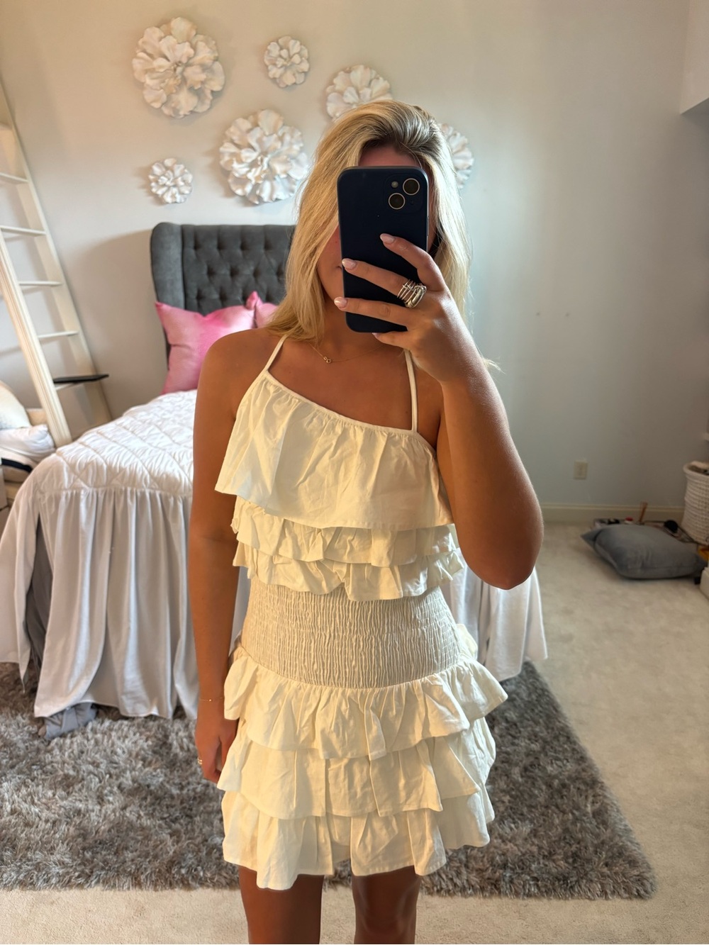 Tularosa Cream Ruffled Mini Dress - Picture 2 of 2